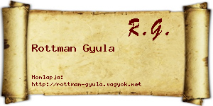 Rottman Gyula névjegykártya